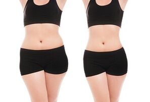before and after workouts to lose weight on the hips and abdomen