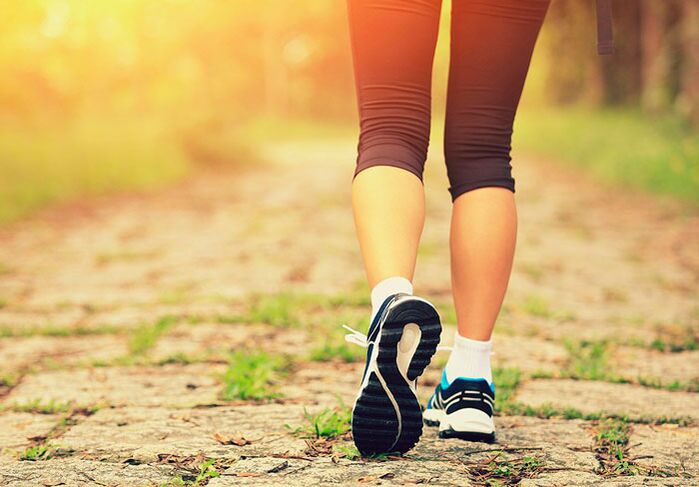 Walk by weight loss of the abdomen and sides